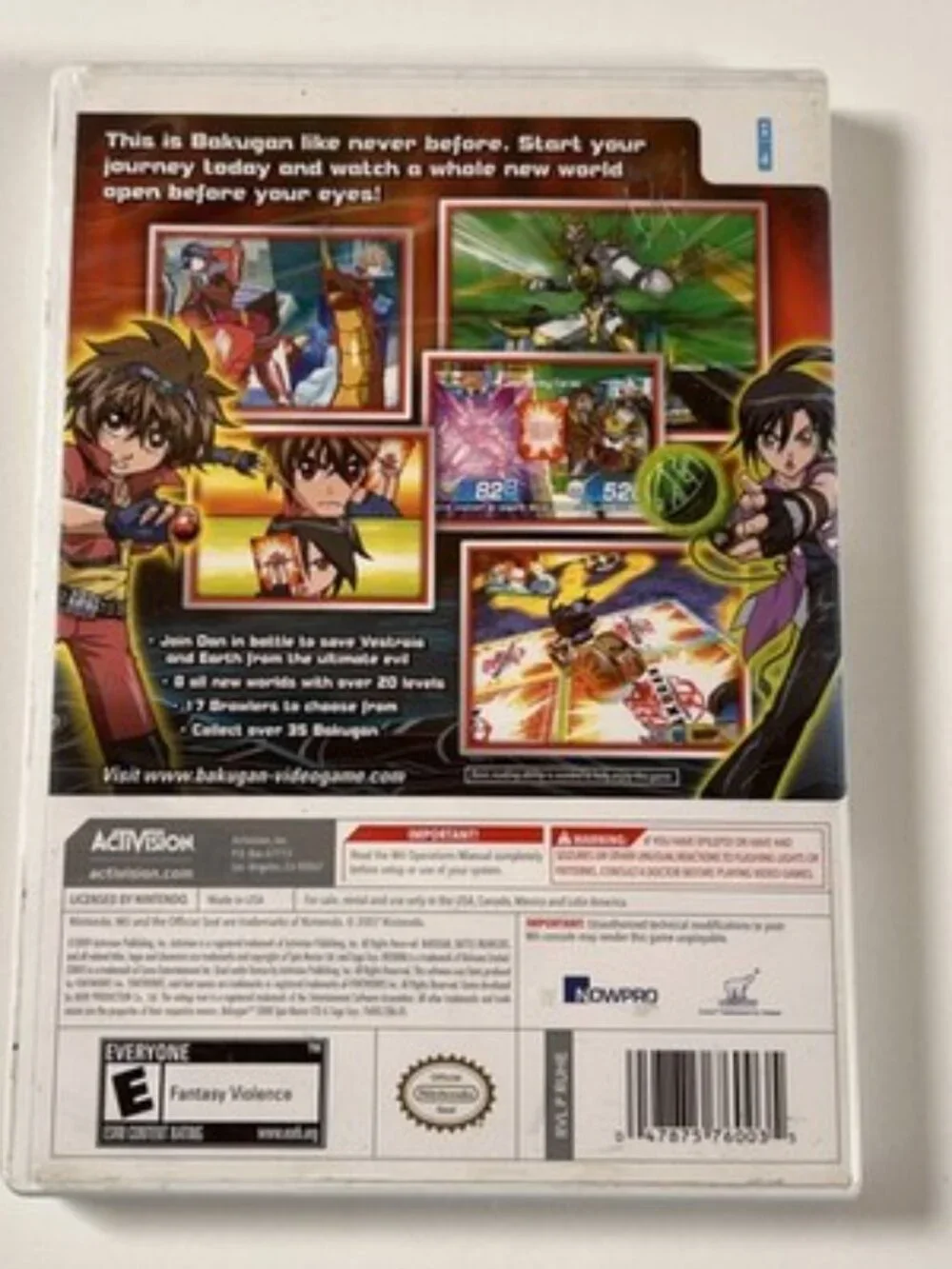 Bakugan Battle Brawlers Wii Complete in Box CIB TESTED